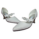 talón de satén uppermedium cerrado dedos de los pies con los zapatos brillantes brillo de la boda nupcial (a0615s)