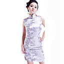 manches courtes col mandarin / mini 100% pure soie de brocart cheongsam / qipao / chinese robe (hgqp166)
