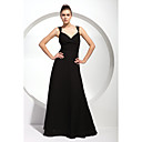 A-line Straps Floor-length Chiffon Bridesmaid/ Wedding Party Dress