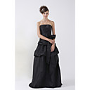 A-line Strapless Floor-length Taffeta Bridesmaid/ Wedding Party Dress (HSX036)