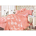 6-pc Luxury Pink Jacquard Cotton Full Size Duvet Cover Set - Free Shipping (0586-FZ004)