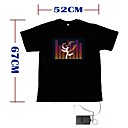 Sound and Music Activated EL Visualizer VU-Spectrum Dancer T-shirt - M (4*AAA)