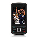 TV n1 dual card dual quad band fotocamera torcia elettrica tv java coperchio metallico schermo del telefono cellulare touch nero e argento (2GB TF car
