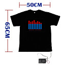 Sound and Music Activated EL Visualizer VU-Spectrum Dancer T-shirt - M (4*AAA)