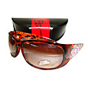 nuevo diseño de gafas de sol de moda del tatuaje + paño de limpieza libre y estuche duro - marco de leopardo con patrón de flores rojas dsco2111-0479-