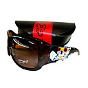 nuevo diseño del tatuaje de la moda de gafas de sol + paño de limpieza libre y estuche duro - marco de color marrón oscuro con el patrón de colores ds