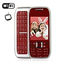 E75 Style WIFI Quad Band Dual Card Dual Standby TV Dual Camera JAVA QWERTY Keypad Metal Cover Side Slide Cell Phone Silver and Red