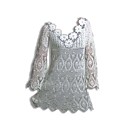 100%Handmade Crochet Long Sleeves Women's Sweater Dresses (1002AL007-0744)