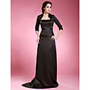 Sheath/Column Strapless Sweep/Brush Train Satin Mother of the Bride Dress With A Wrap