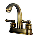 Antique Inspired 4 Inch Bathroom Sink Faucet - Polished Brass Finish