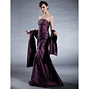 Trumpet/ Mermaid Strapless Floor-length Taffeta Mother of the Bride Dress With A Wrap