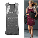 Round Neckline Sleeveless Nails Fur Embellished Women's Dresses(1801BA004-0741)