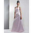 A-Line Halter Floor-length Satin Bridesmaid/ Wedding Party Dress (YCF118)