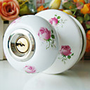 High Quality Ceramic Door Knob with Lock (Porcelain Door Knob) (0768-W29-ROS)