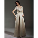 Sheath / Column Empire V-neck Floor-length Satin Maternity Wedding Dress