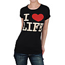 short sleeves round neckline women's t-shirts(8502bc011-0736)
