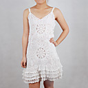 100%Handmade Crochet Camisole Neckline Frill Women's Sweater Dresses (1003BC003-0744)