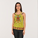 stampato in rilievo scollatura maglia canotta / donna giubbotti (FF-8503bd001-0736)
