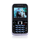 E92 à double bande carte quad avec couvercle en métal torche de téléphone portable de musique noire (2 Go Carte TF et étui en cuir avec batterie) (sz0