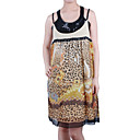 100% seta canotta paillettes scollo stampato vestiti delle donne (1802bd013-0736)