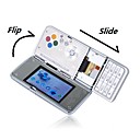 E75 Dual Card Quad Band Dual Camera TV Function Dual Screen Slide and Flip Cell Phone Silver (2GB TF Card)