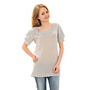 Silk / Plait Gimp Short Sleeves Round Neckline Blouse / Women's Blouses  (FF-4202BE003-0736)