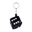 Big Black Dice Style  Keychain with Soft Plastic Material
