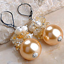 asombrosa de oro francés Pendientes de perlas cetrino moda (jgje003)