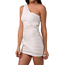 One-shoulder Irregular Hem Design Gathered Dress / Women's Dresses (FF-1801BF024-0851)