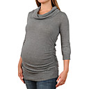 Pile Collar Three-quarters Long Sleeves Longline Cashmere Sweater / Maternity Wear (FF-1005BF002-0681)