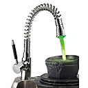 Spring Kitchen Faucet with Color Changing LED Light - Chrome Finish