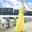 a-line Spaghettiträgern Sweep / Pinsel Zug ärmellose Composite Filament / elastische Seiden-Satin, wie schnelle Lieferung Kleid (ofgh537)