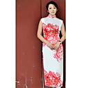 Mantel / Spalte Stehkragen gekappt knielangen shusu / Seide Habotai cheongsam / Qipao / chinesisches Kleid (hgqp311)