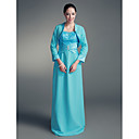 Sheath/ Column Straps Floor-length Satin Lace Mother of the Bride Dress With A Wrap