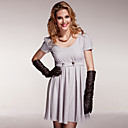 paris hilton stijl / korte mouwen ronde hals geplooid dresss / dames jurken (ff-a-bi0853116)