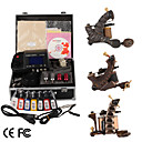 Top Quality Damascus Hand-made 3 Tattoo Machines Kit with Superior LED Power Supply (LY080)