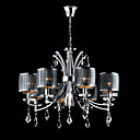 Iron Chrome 8-light Crystal Ceiling Light with Lamp Cover (1048-NT9702-8)