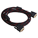 Gold Plated DVI 24+1 M-M Shielded Connection Cable (3M-Length)