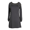 Nails Design Long Sleeves Round Neckline Dress / Women's Dresses (FF-B-BI0857112)
