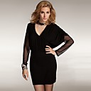asymmetrische ontwerp gaas lange mouwen verzameld ontwerpen kleding / dames jurken (ff-d-bi1055003)