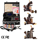 Top-Qualität Damaskus Hand-, die 3 Tattoo-Maschinen-Kit mit überlegener führte Stromversorgung (ly175)