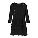 Nails Design Layered Ruffles Hem Long Sleeves Round Neckline Dress / Women's Dresses  (FF-B-BI0857106)