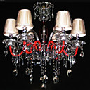 Iron Chrome 6-light K9 Crystal Chandelier With Lamp Shade (0835-AD88122)