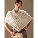 Genuine Rabbit Fur/ Fox Fringed Fur Poncho/ Wraps
