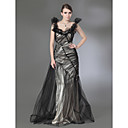 Tulle Charmeuse Trumpet/ Column Scoop Evening Dress inspired by Andrea Osvart
