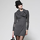 Cowl Neck Beaded Sleeve Design Long Sleeves Cashmere Sweater / Women's Sweaters (FF-F-BL0736014)
