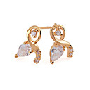 Beautiful CZ And Brass With 18K Gold Plated Earrings(0801-HY01218-07)