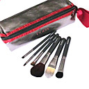 New 6 Pcs Wool Makeup Brush Set with Free Brown Case(0517-061)