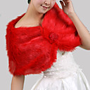 Sleeveless Faux Fur With Beadings Bridal Wedding Jacket/ Wrap