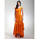 Trumpet/ Mermaid Off-the-shoulder Asymmetrical Taffeta Evening/ Prom Dress